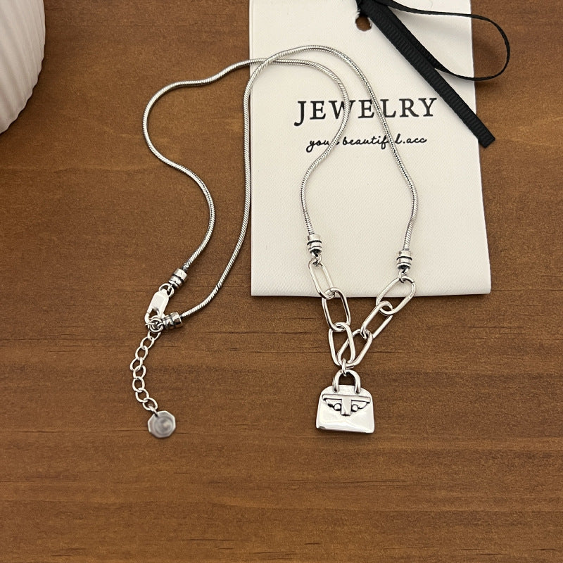 Pendentif de sac solide au Design de Niche coréenne pour femmes, pour colliers simples à la mode