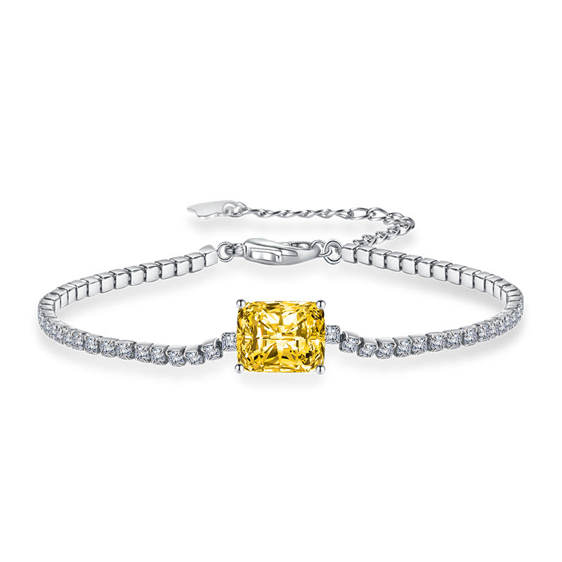 Edelsteine quadratische Diamantkette, modische rosa Armbänder