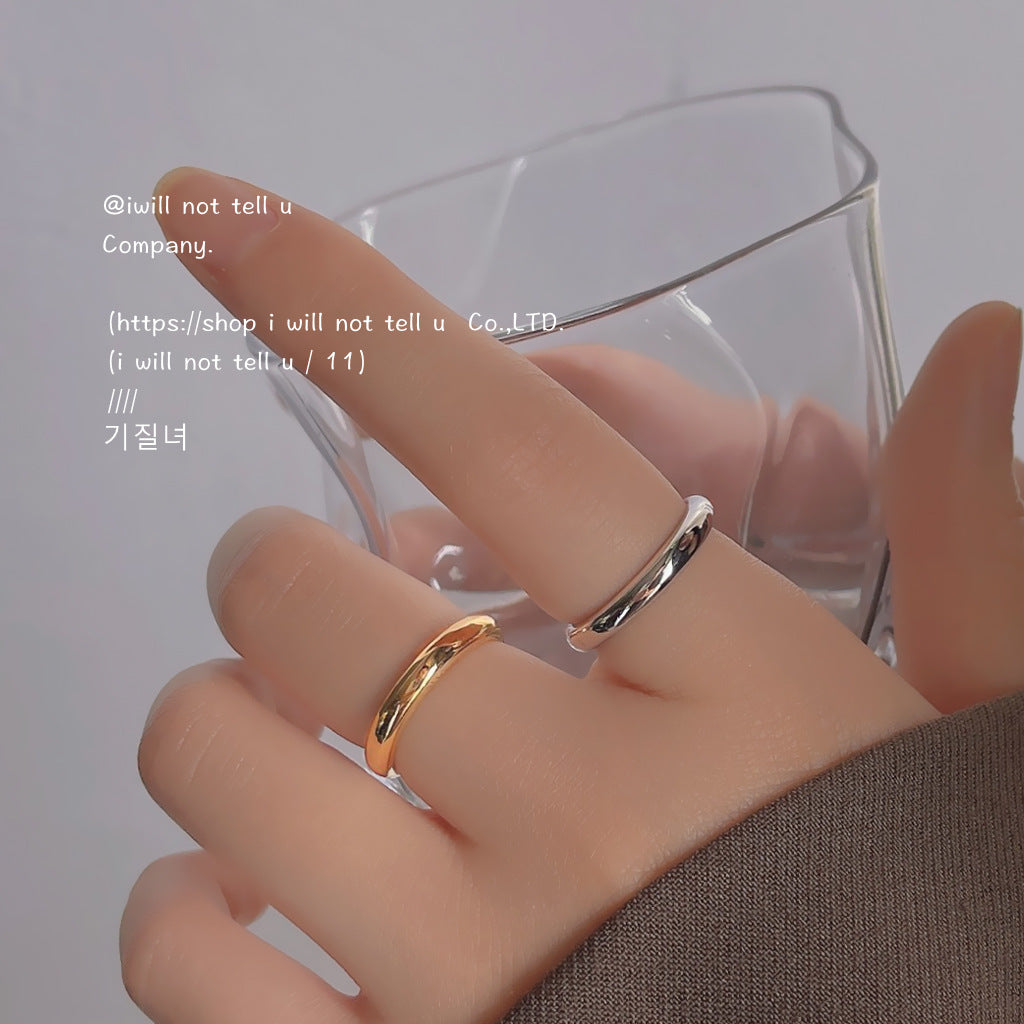 High Sense Copper Plating Glossy Simple Free Size Rings