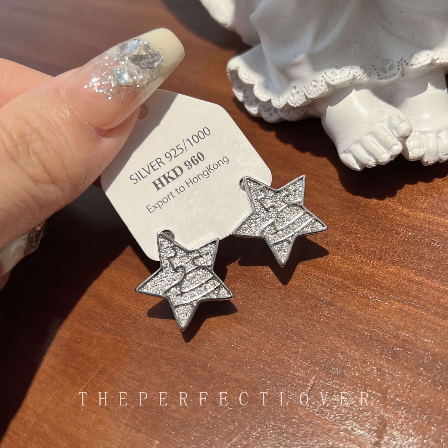 Zircon Five-pointed Star Saturn Line Elegant Earrings