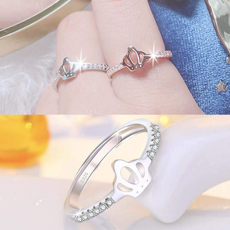 Anmutige Micro-Strass-Krone für Damen, Hipster-Ringe