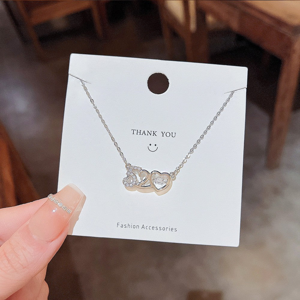 Women's Exquisite Inlaid Zirconium Clavicle Chain Pendant Valentine's Day Accessories Necklaces