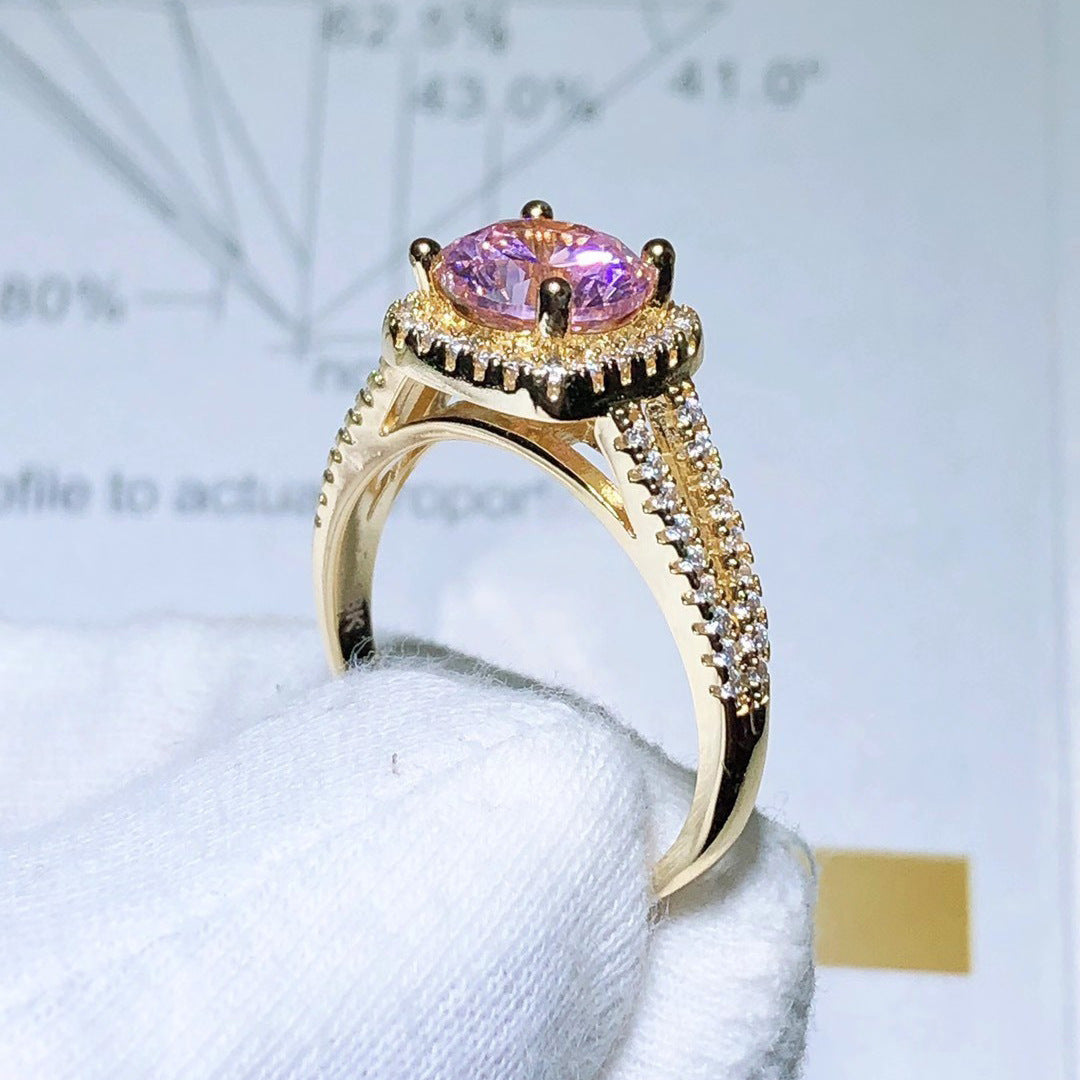 Tourmaline Colored Gems Full Diamond Open-end Rings