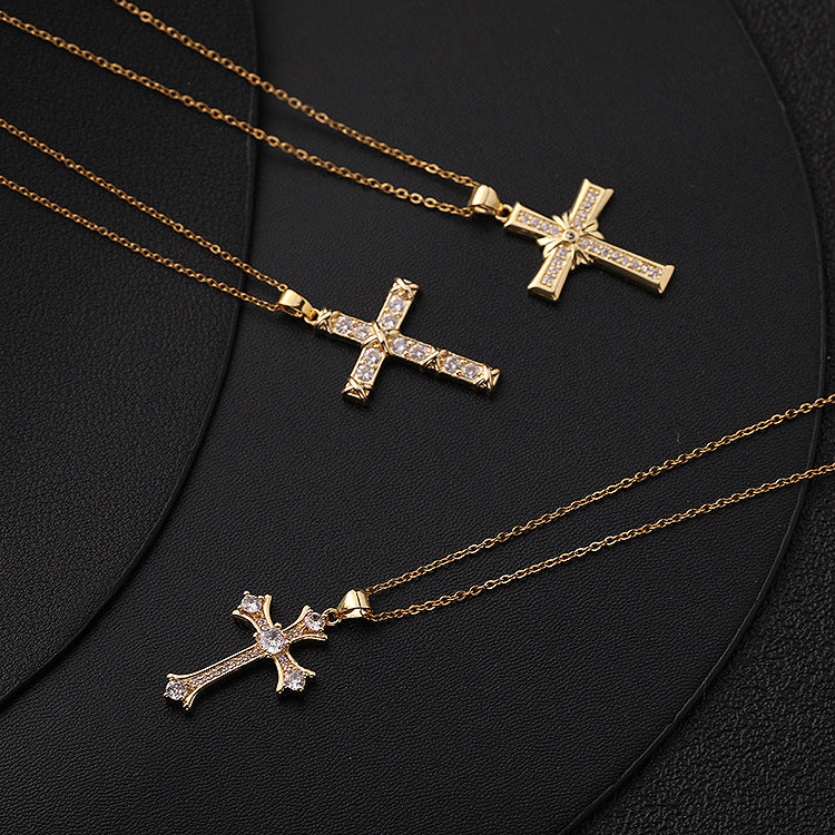 Colliers en or véritable plaqué cuivre et Zircon incrusté