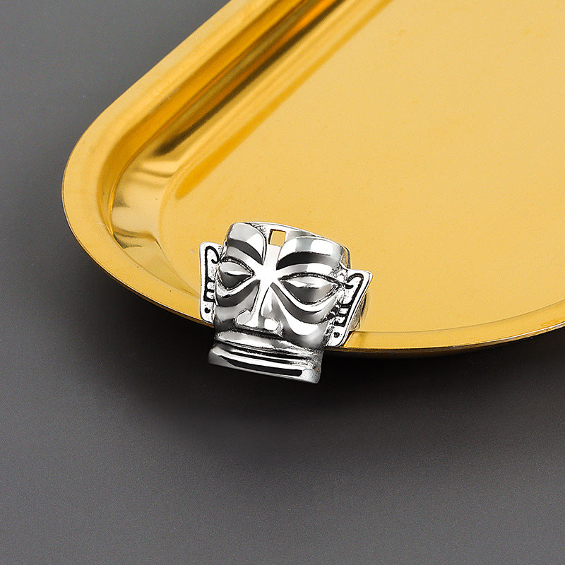 Women's & Men's Mask And Retro Cultural Creative Ethnic Style Power Personalized Rings