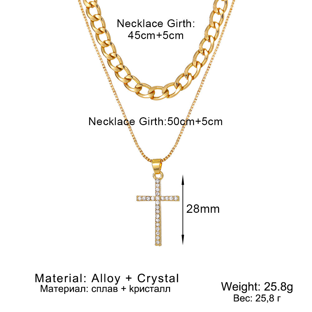 Ornament Simple Cross Female Sexy Short Necklaces