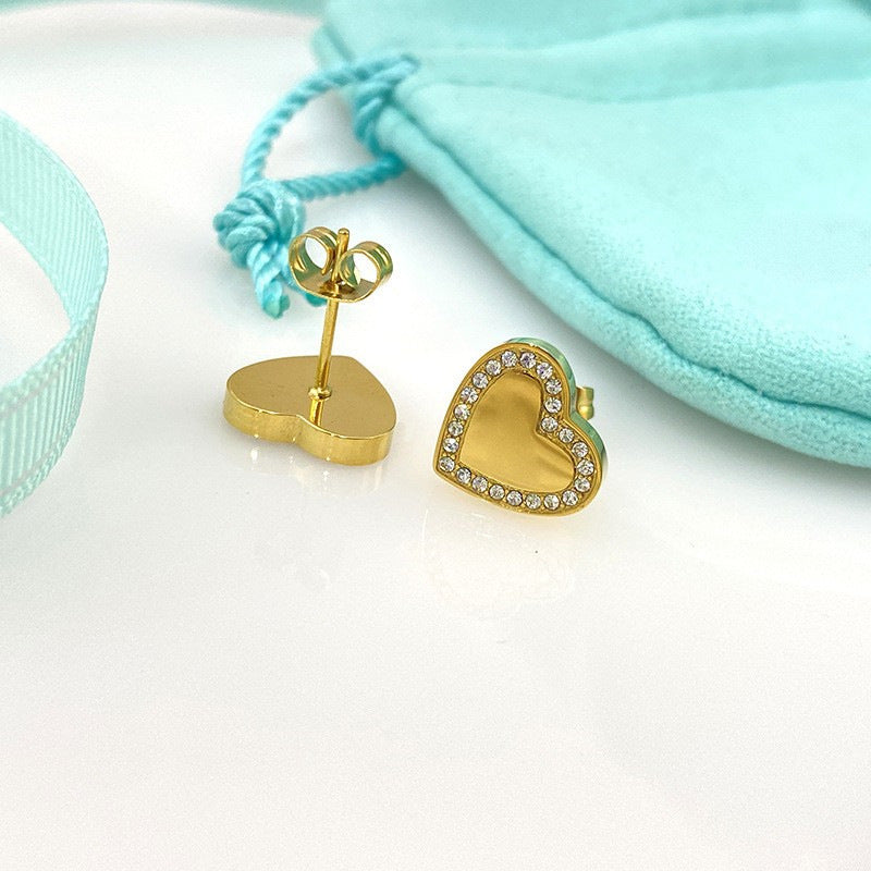 Glossy Full Diamond Smiley Face Pendant Necklaces
