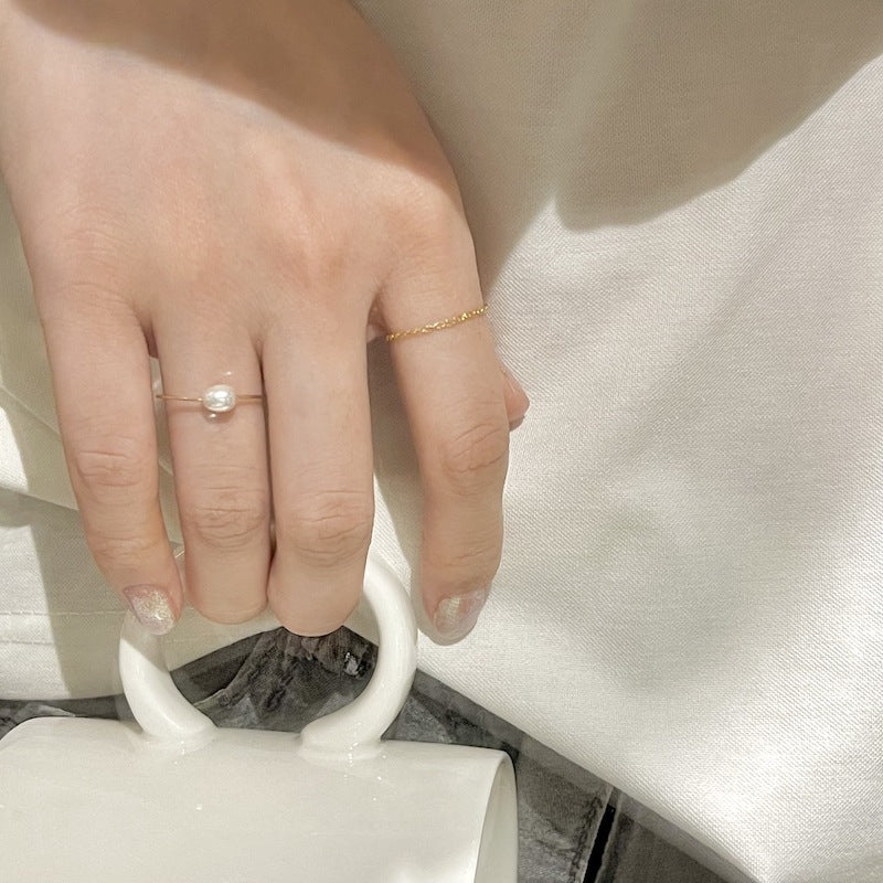 Women's Slim Bag Gold Stacked Washable Elegance Rings