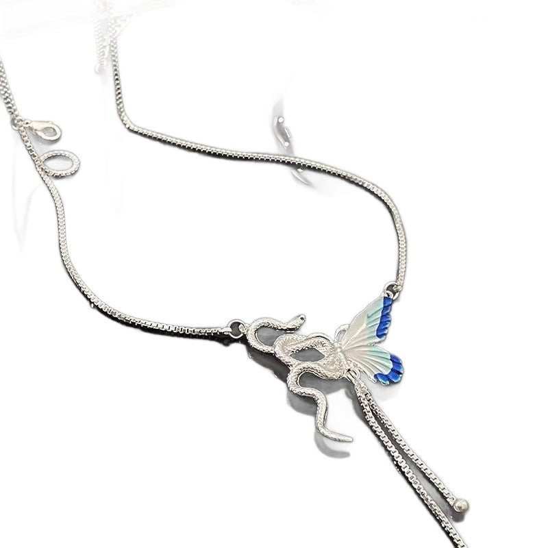 Cool Hot Butterfly Niche High-grade Snake-shaped Clavicle Chain Necklaces
