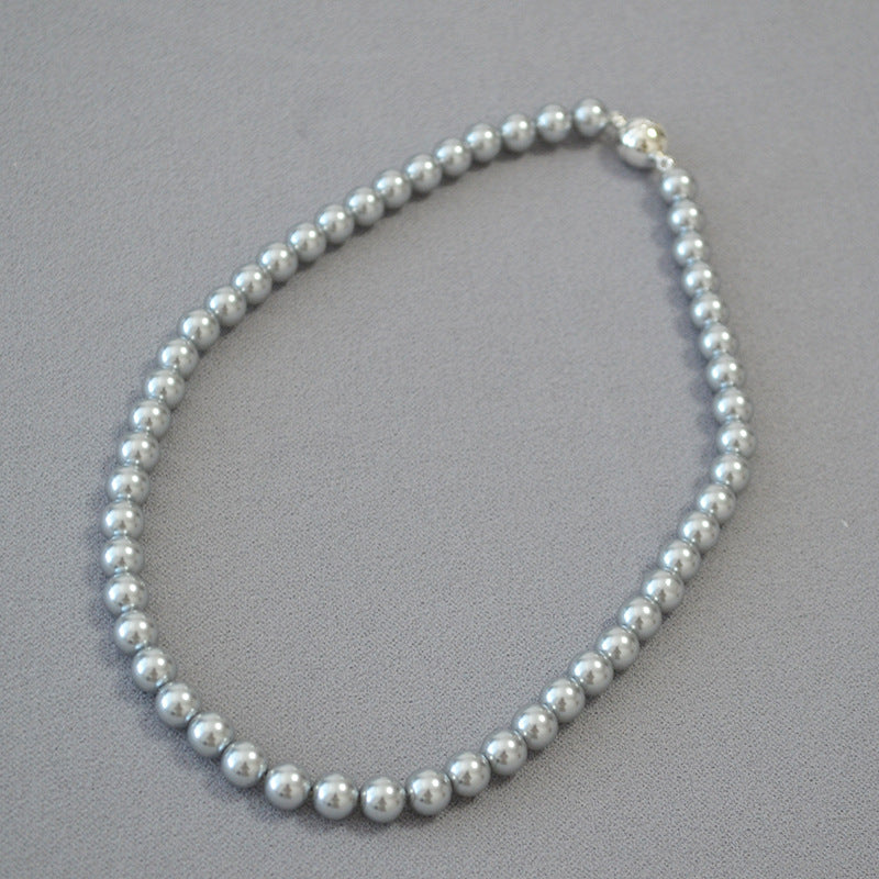 Colliers de pull à boucle magnétique pour femmes, à reflets circulaires, Imitation de perles