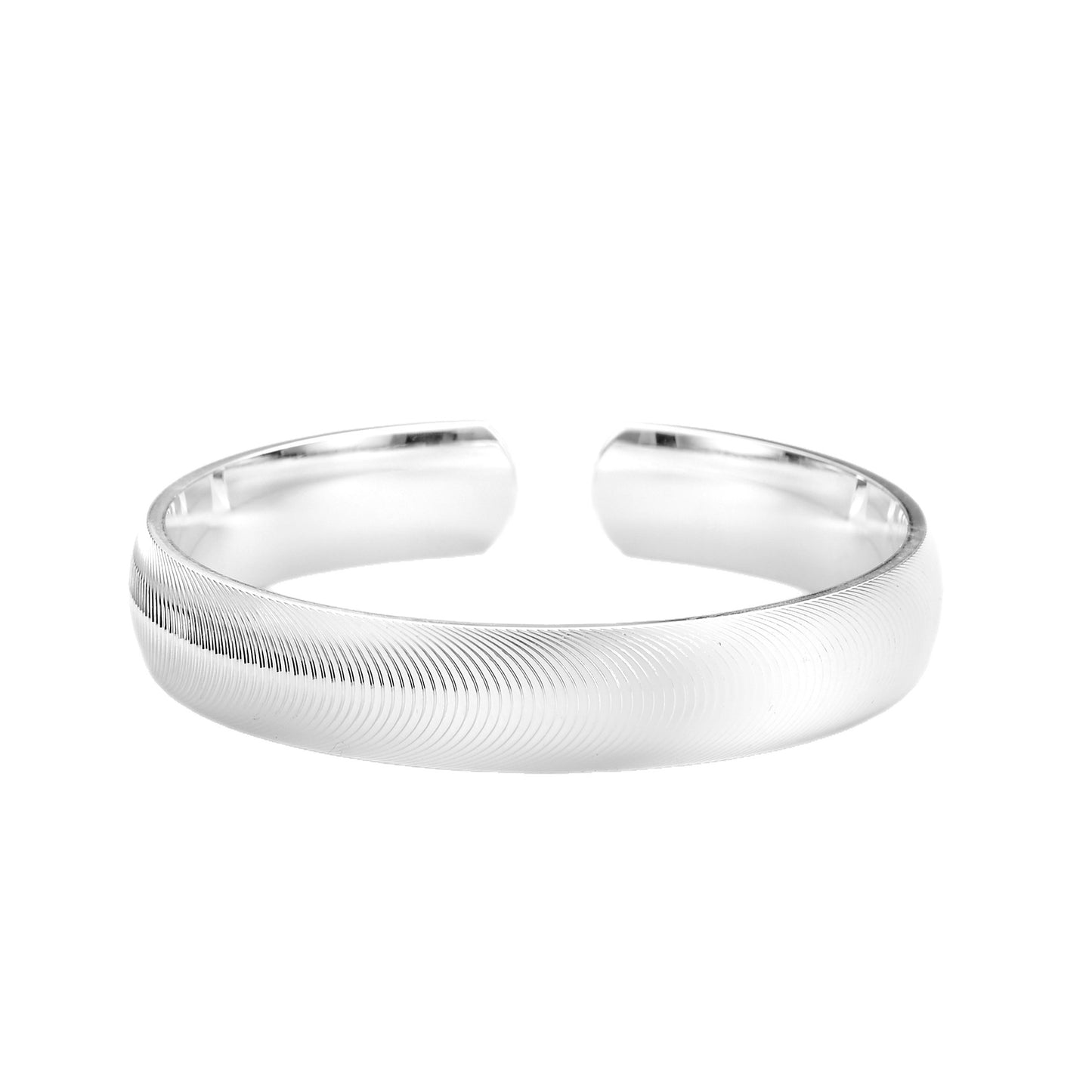 Cat Eye Flashing Light Wave Pattern Niche Open Solid Bracelet