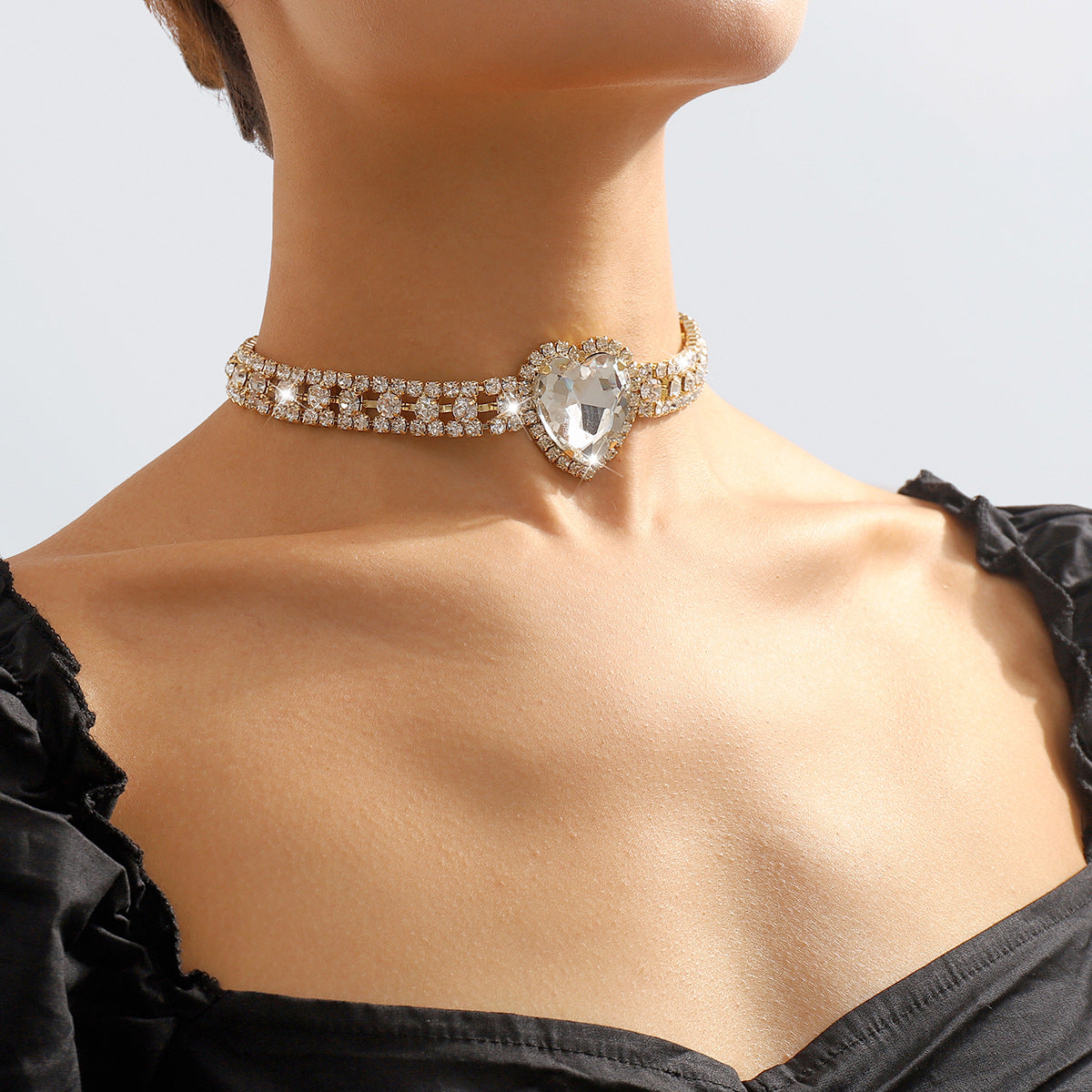 Kette voller Diamanten, elegante, romantische, süße Halsketten