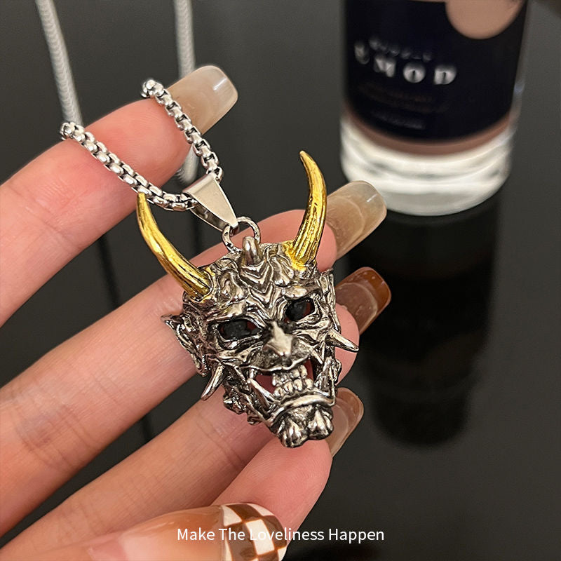 Pendentif masque pour hommes, colliers hip hop cool et uniques