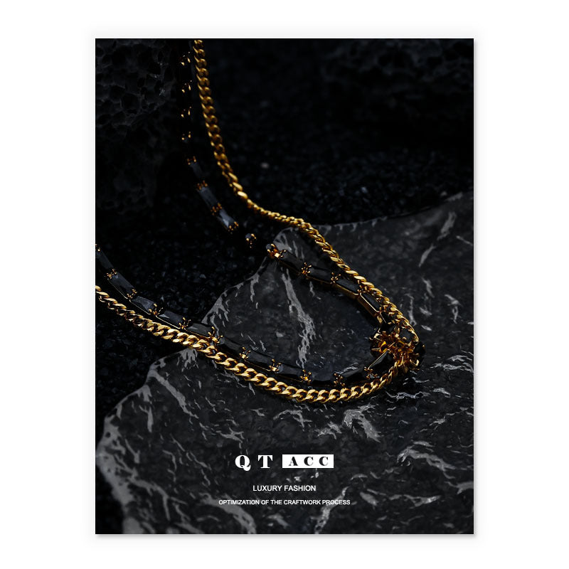 Black Special Interest Light Luxury Zircon Necklaces