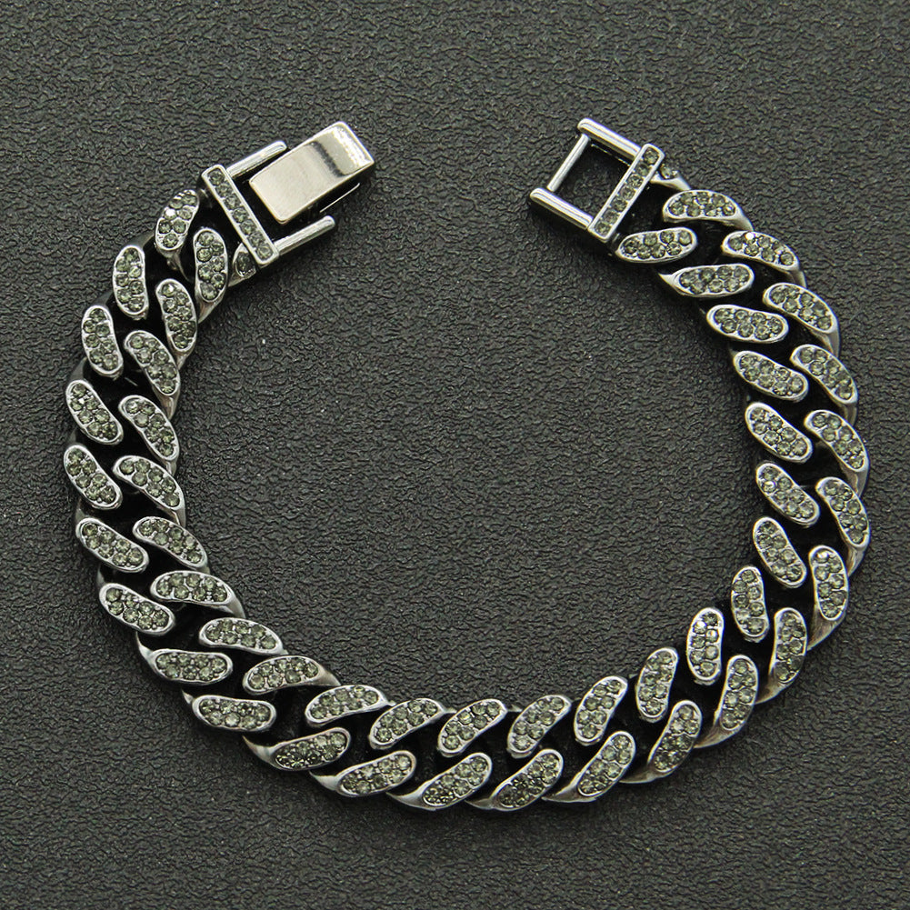 Colliers de chaîne à maillons cubains pleins de diamants Hip Hop pour hommes