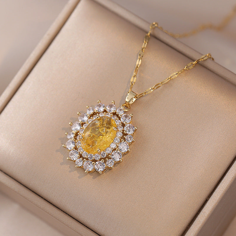 Women's High-grade Color Zircon Light Luxury Temperament Necklaces
