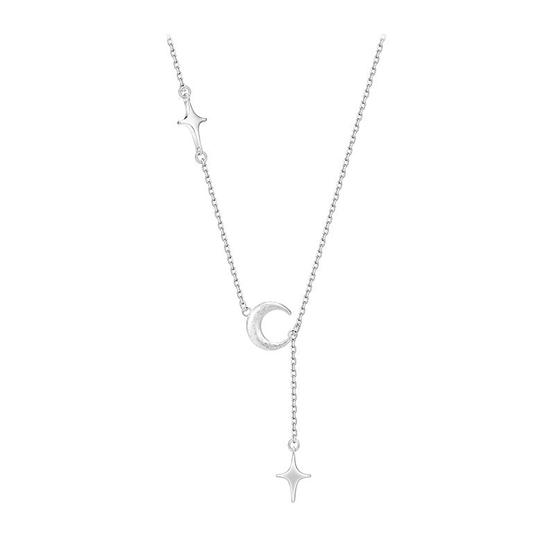 Frosted Moon Tassel Female Clavicle Chain Necklaces