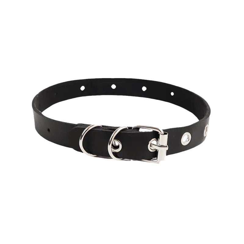 Yang Mi Punk Flat Buckle Leather Necklaces