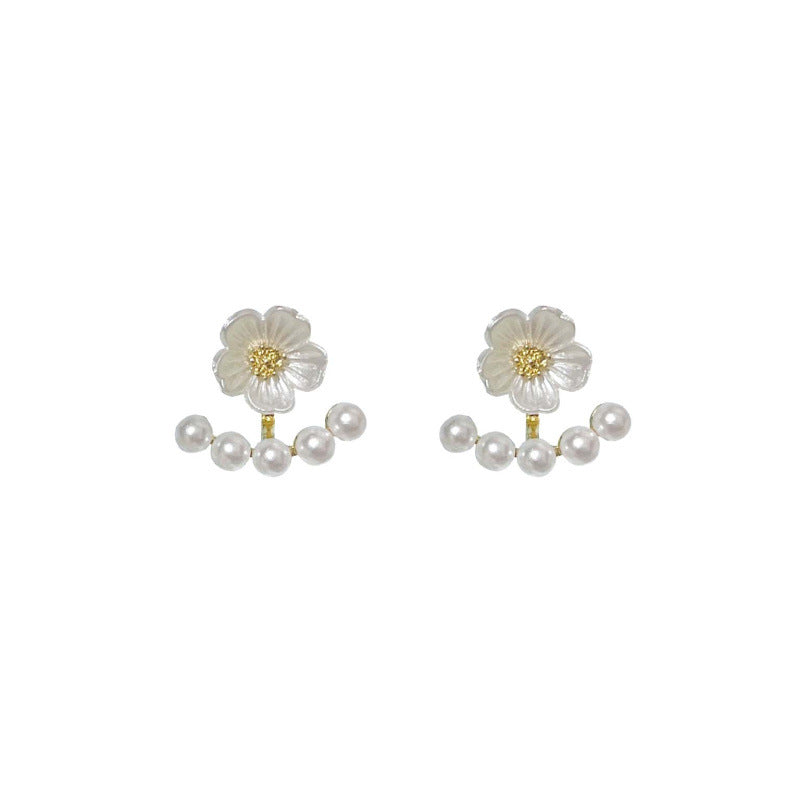Boucles d'oreilles en perles de tempérament de haute qualité, style Flower Mori