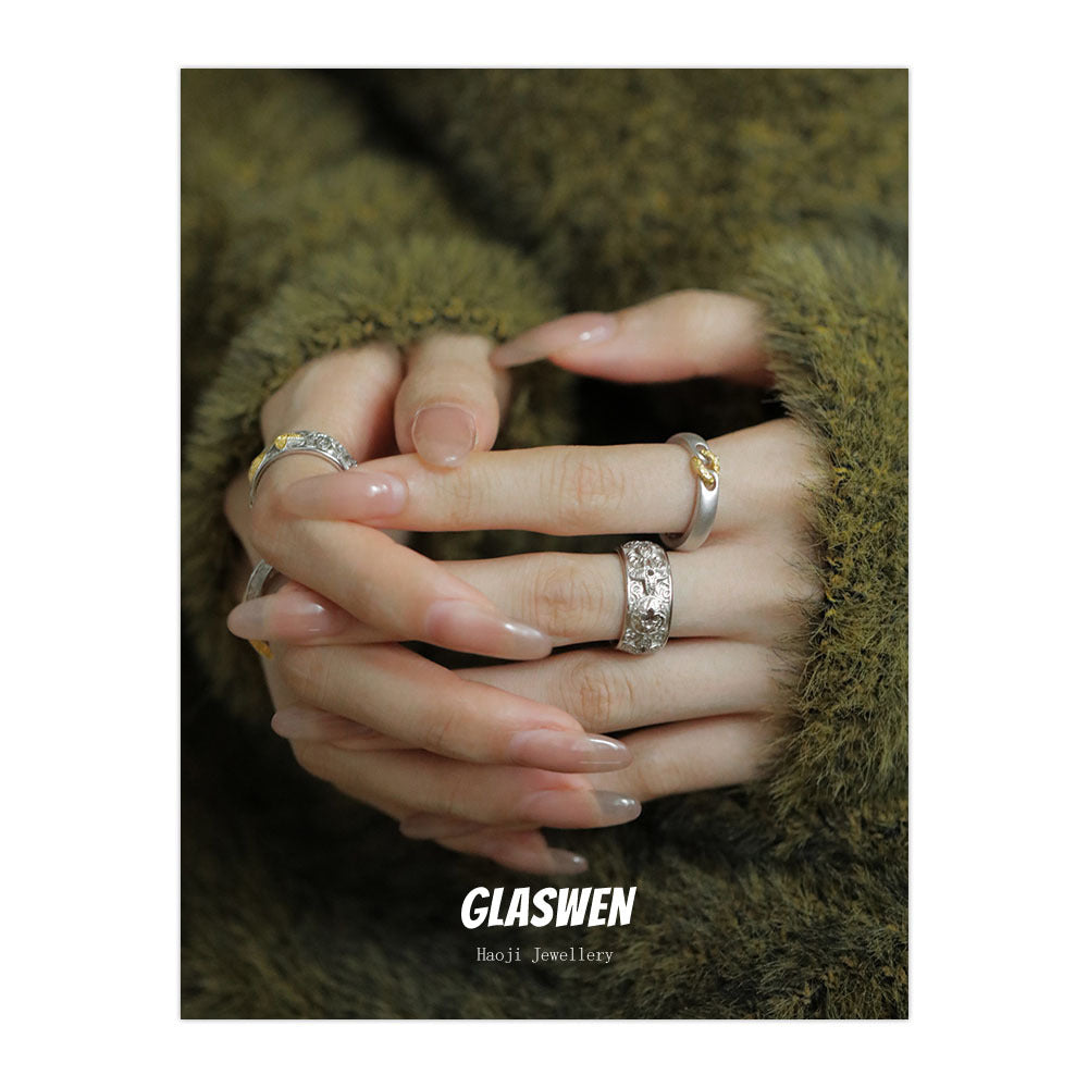 Women's Flower Mobius Strip High-grade Clover Open Rings