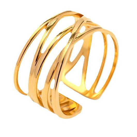 Women's Simple High-grade Stainless Steel Open Titanium No Rings