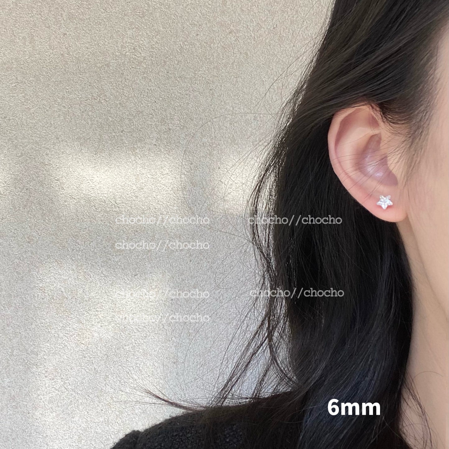 Women's Sterling Sier For Pentagram Zircon Shining Diamond Ear Bone Sweet Rings