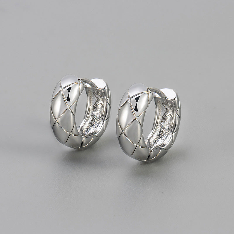 Design Diamond Plaid Clip High-grade Light Luxury Fashion Ear Buckle