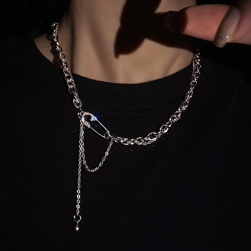 Women's Fashion Personalized Pin Pendant Niche High-grade Sweater Chain Necklaces