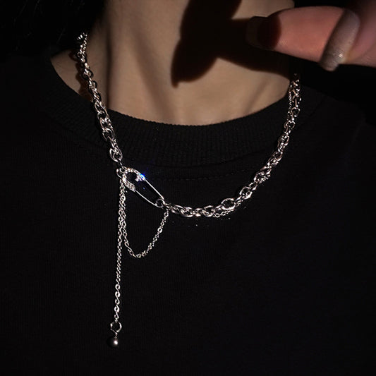 Women's Fashion Personalized Pin Pendant Niche High-grade Sweater Chain Necklaces