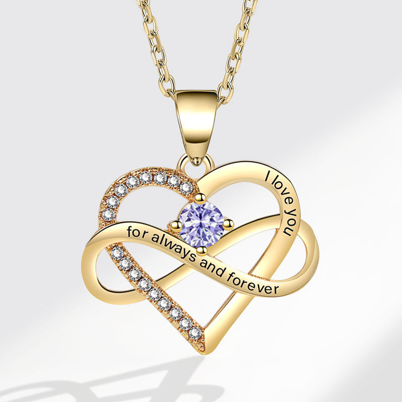 Colliers simples en forme de coeur avec micro incrustation de mode lettrage