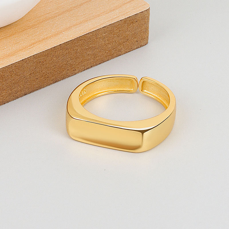 Ein-Wort-Ringe für Damen, modisch, modisch, Disco-Persönlichkeit, Geometrie, rechteckig