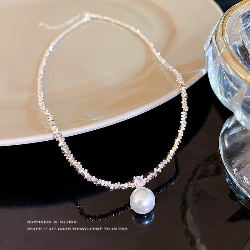 Colliers légers à chaîne de clavicule avancée au design perlé pour femmes