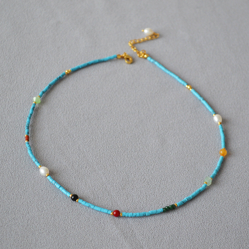 Colliers turquoise bleus de style palais occidental rétro