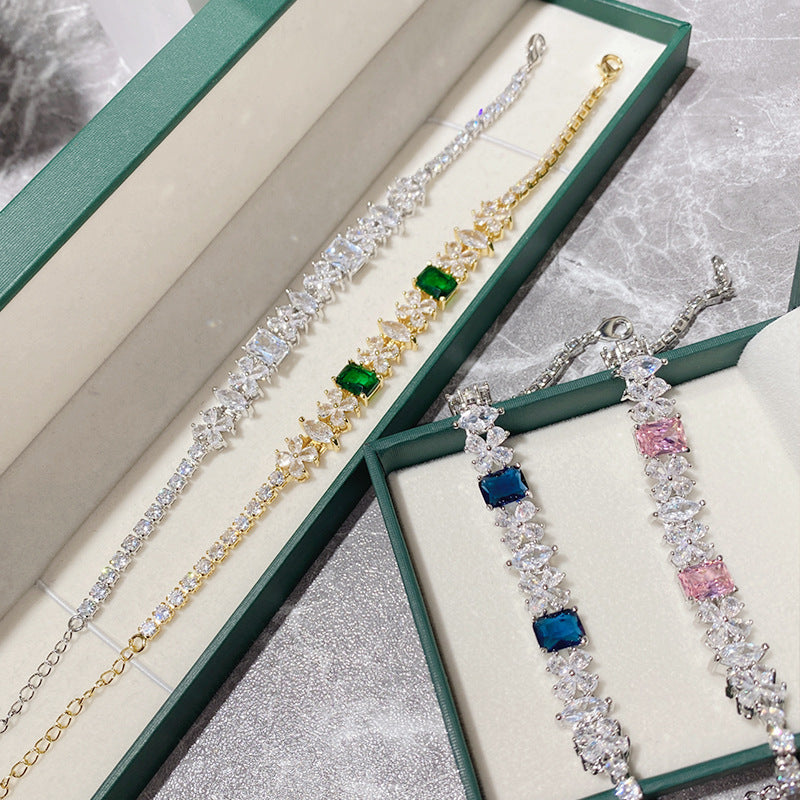 Live-Simulation rosa Temperament Flash farbige Edelsteine Armbänder