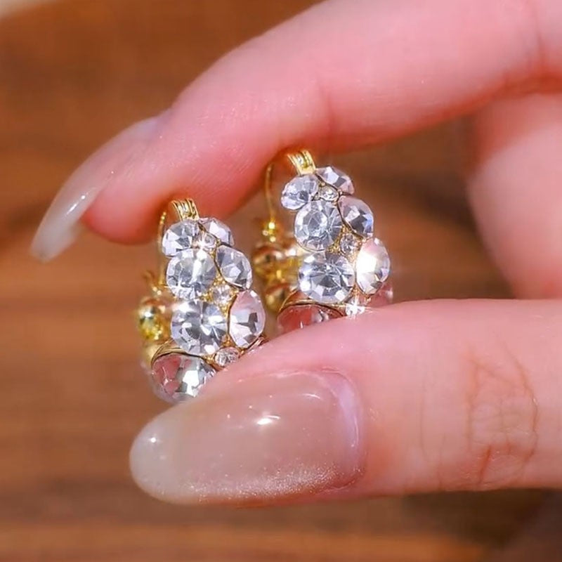 Shiny Full Diamond Clip Daily Simple Earrings