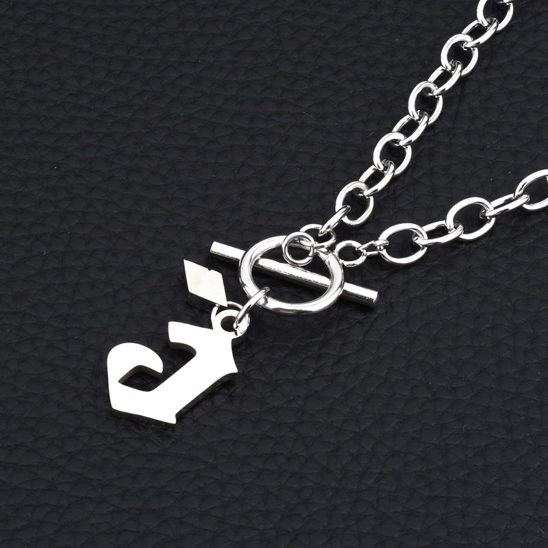 Chaîne de clavicule pendentif anglais colliers en acier titane