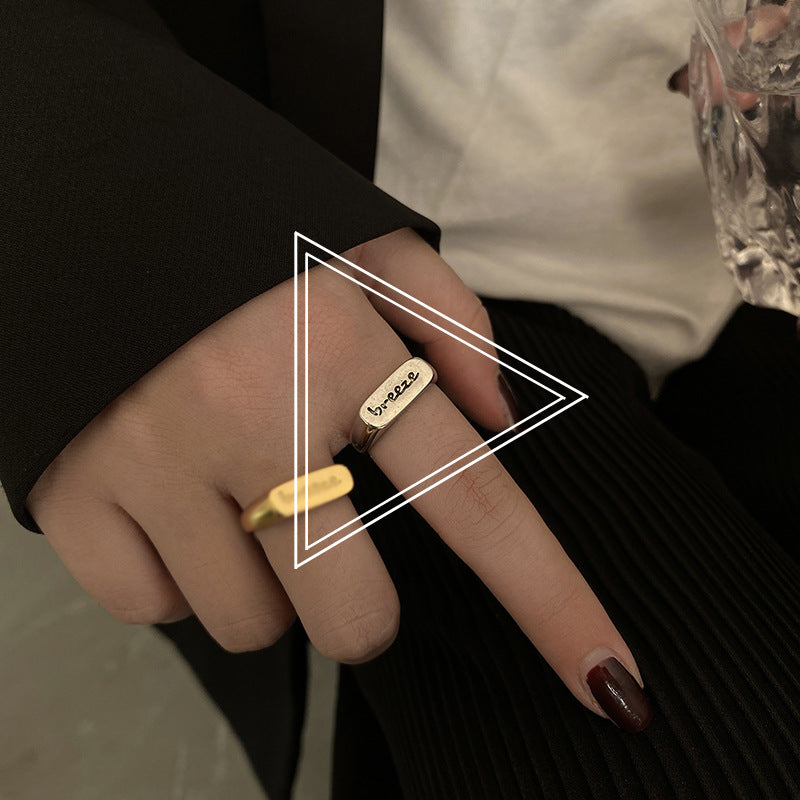 Vintage Thai Sier Letters Adjustable Opening Rings