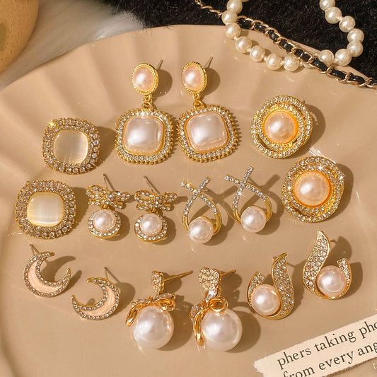 Women's Light Luxury Rhinestone Elegant All Match Earrings