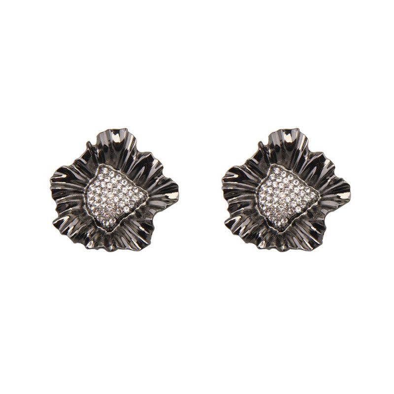 Shiny Diamond Tassel Sunflower Flower Elegant Rings