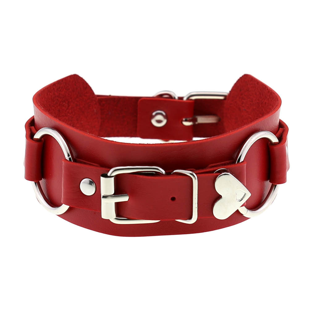 Colliers de ceinture personnalisés en cuir punk Heart Love