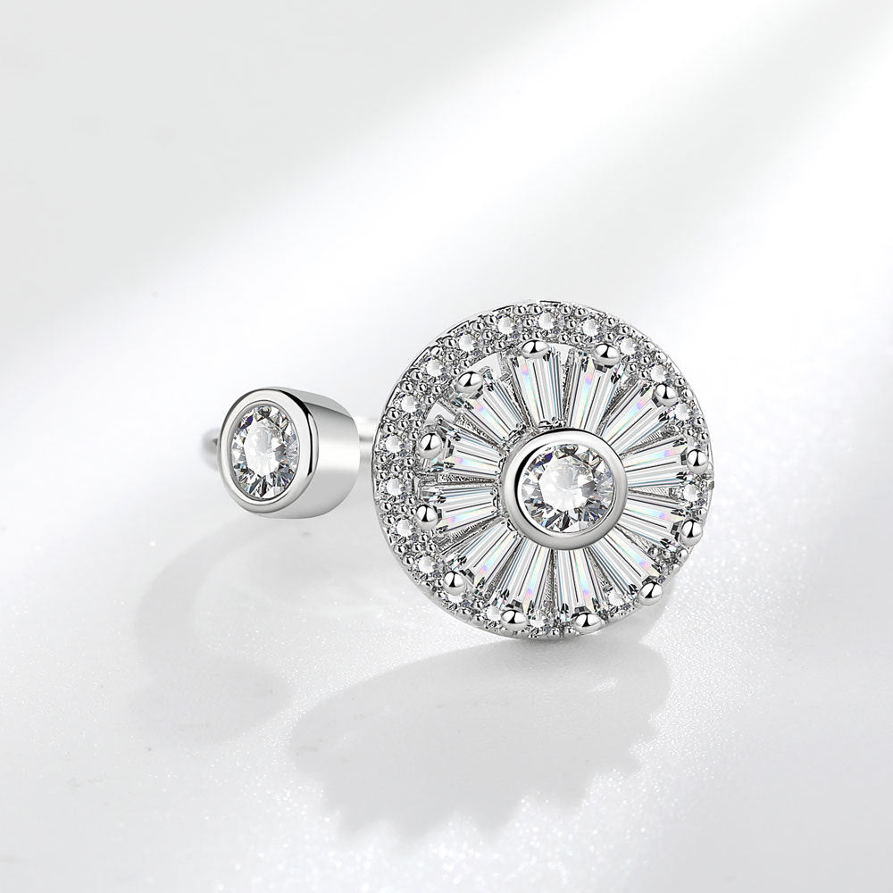 Flower Stone Round Light Luxury Minority Design Fashion Female Rings