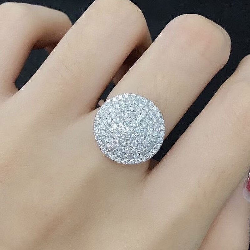 Exquisite Full Diamond Disc Set High Quality Rings