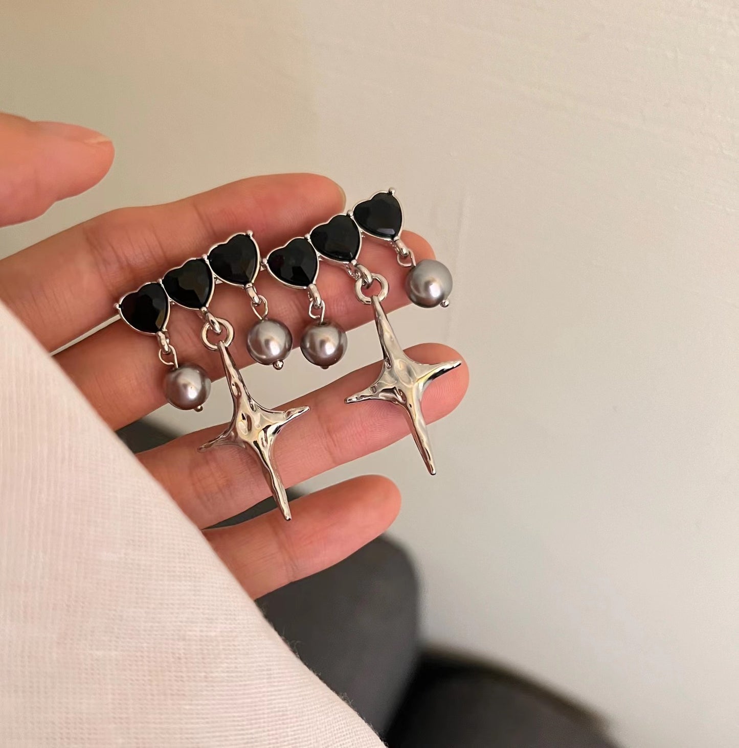 Colliers de niche en argent sterling français avec étoiles croisées pour femmes
