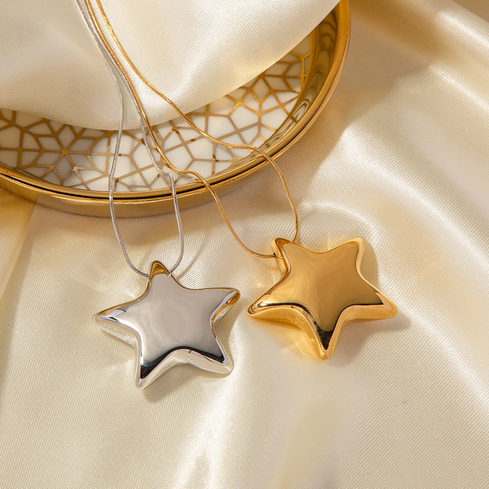 Bijoux pour femmes, colliers pentagramme en acier inoxydable, entièrement en titane