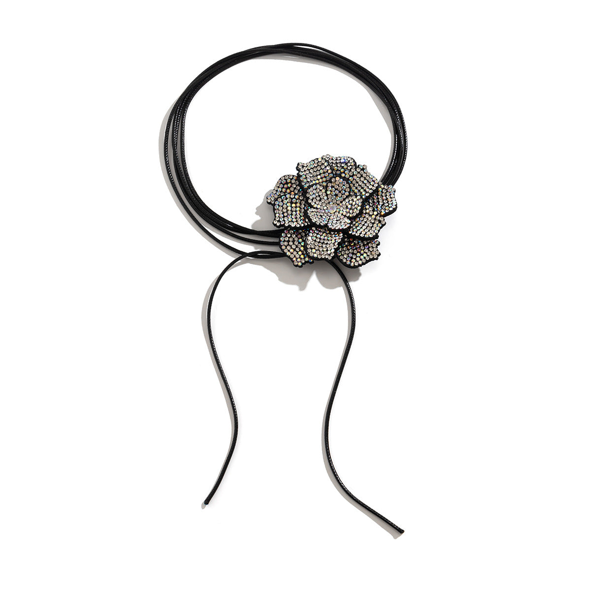 Colliers simples rétro à collier de fleurs plein de diamants
