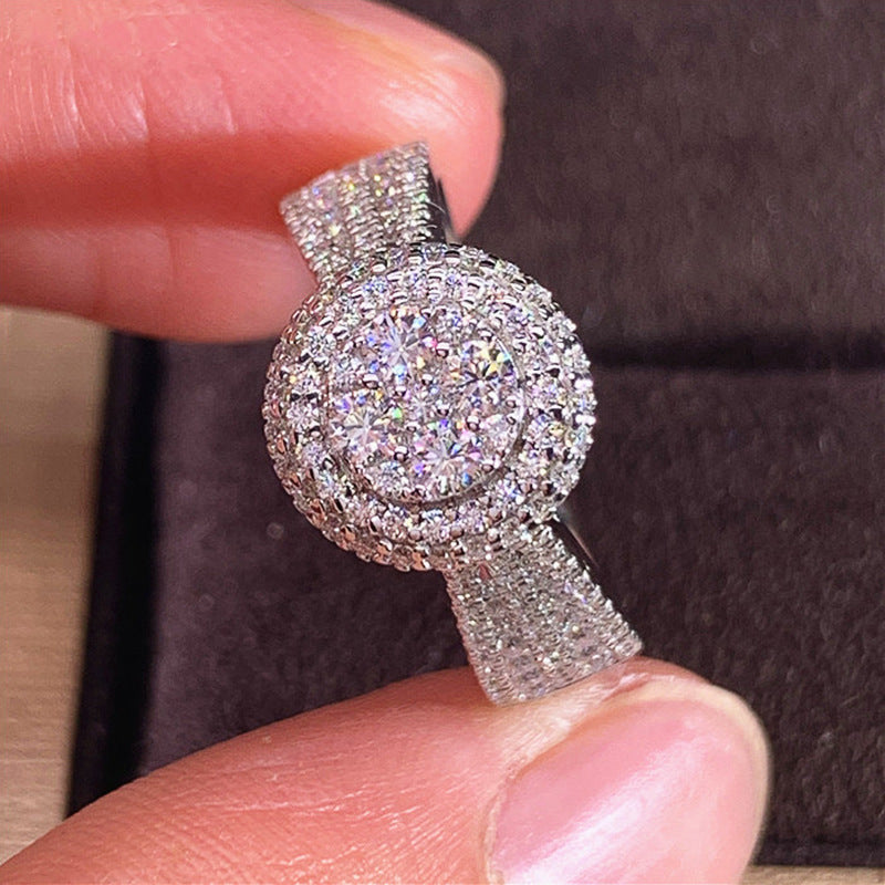 Exquisite Diamant-Simulations-Super-Flash-Kupfer-Frauenringe