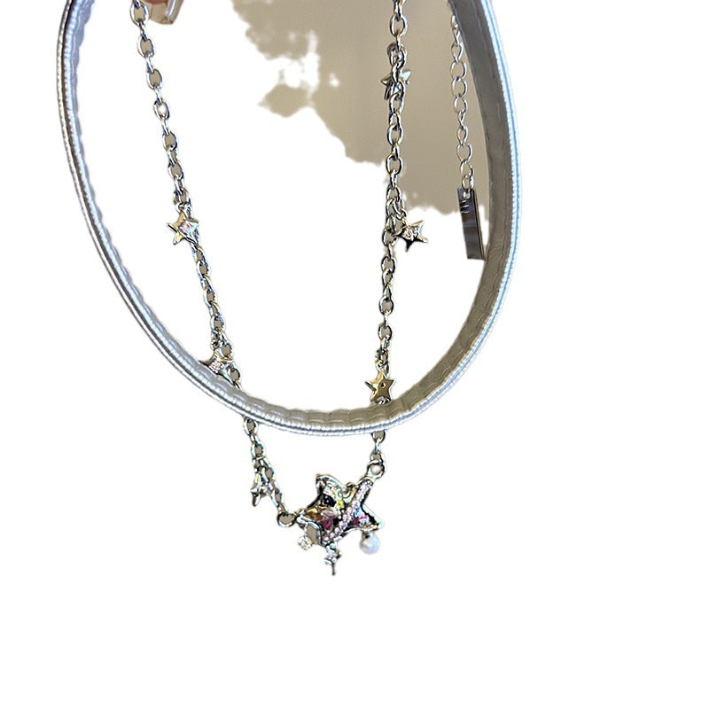 Women's Pentagram Western Style Niche Leather Exaggerated Necklaces