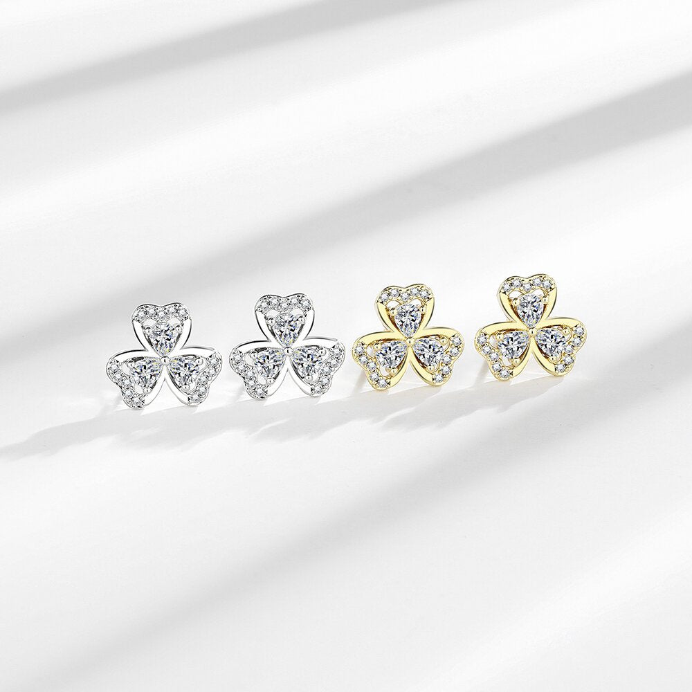 Women's Simple Graceful Love Metal Inlaid Zircon Earrings