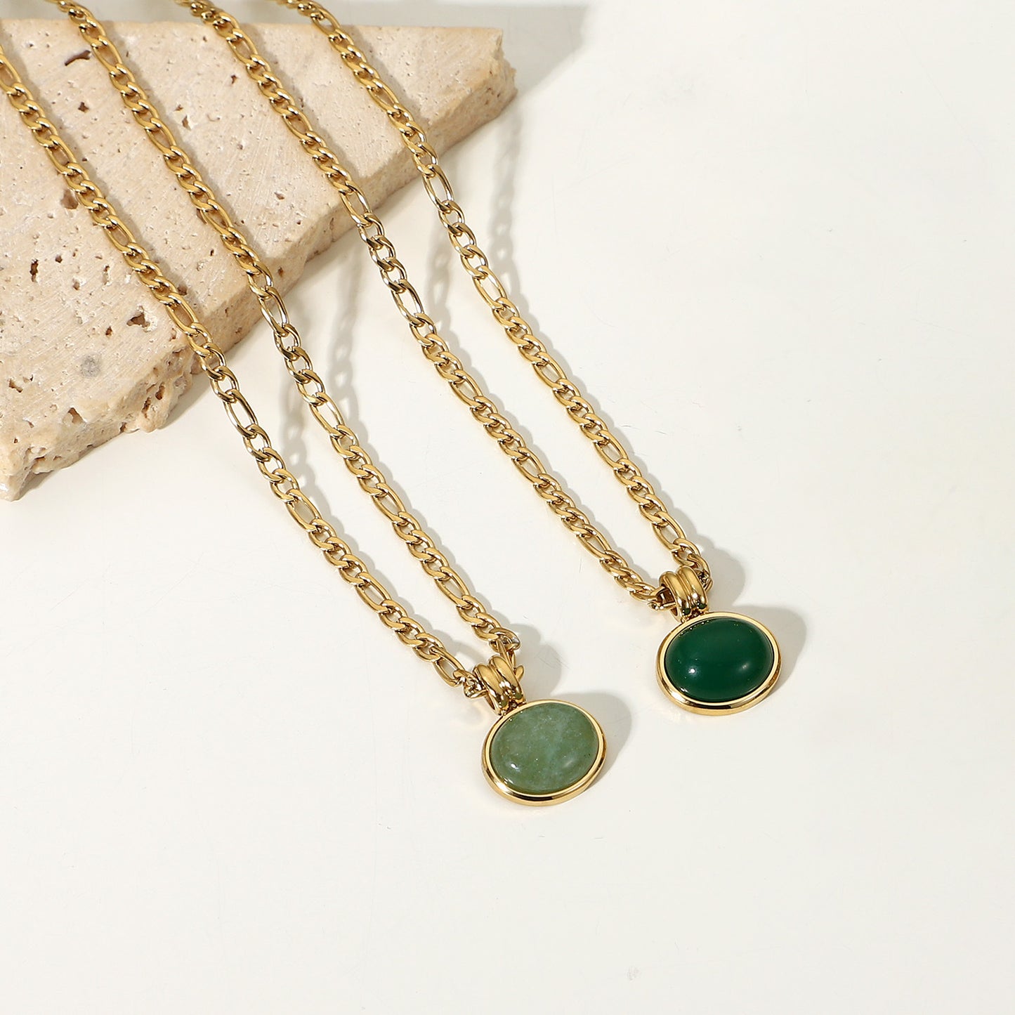 Women's Pendant Figaro Chain Stainless Steel Vintage Necklaces