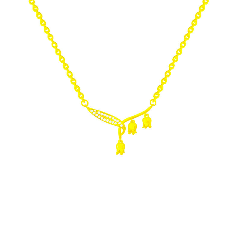 Women's Leaf Pendant Rhinestone Light Luxury Clavicle Necklaces